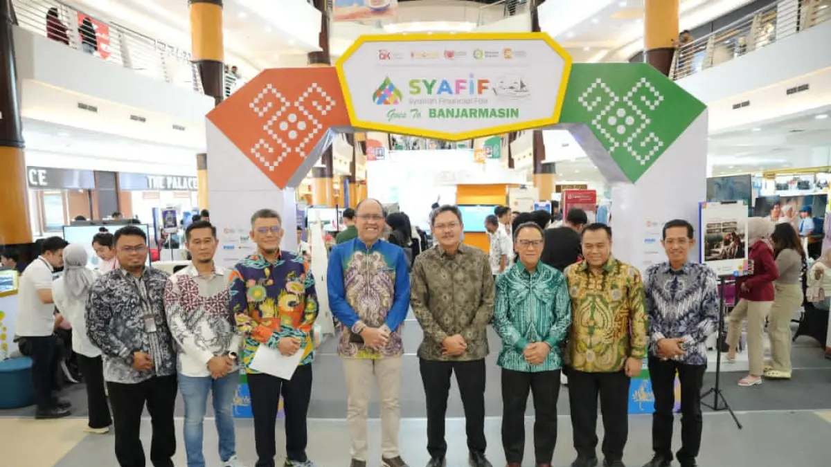 SUKSES: Penutupan Syariah Financial Fair (SYAFIF) di Duta Mall Banjarmasin, Minggu (5/6/2026) yang sukses membukukan 27.599 rekening syariah.(Foto: OJK Kalsel)&nbsp;