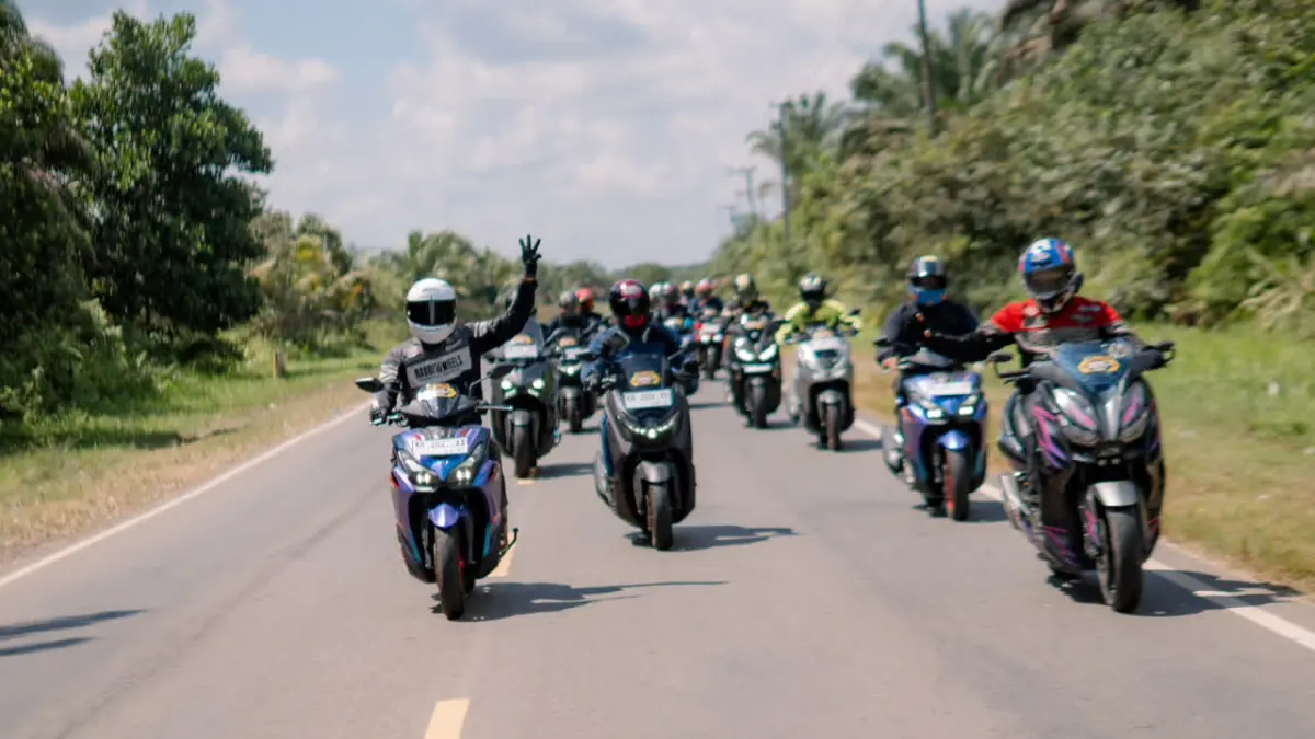 TANGGUH: MAXi Tour Boemi Nusantara membuktikan performa maksimal line up Maxi Yamaha menjelajahi Pulau Kalimantan.(Foto: PT STSJ Yamaha Kalselteng)