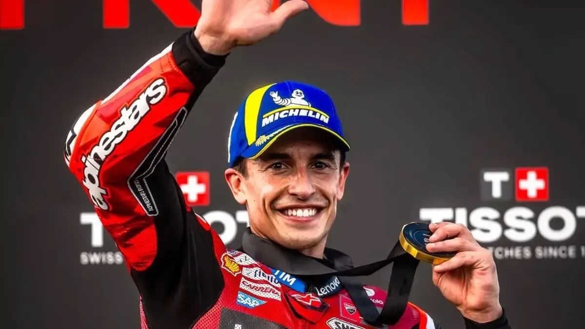 JEDA: Marc Marquez memanfaatkan jeda MotoGP 2026 untuk memulihkan kondisi fisik usai operasi bahu meski baru menjuarai GP Jerman.
(@ducaticorse/X).