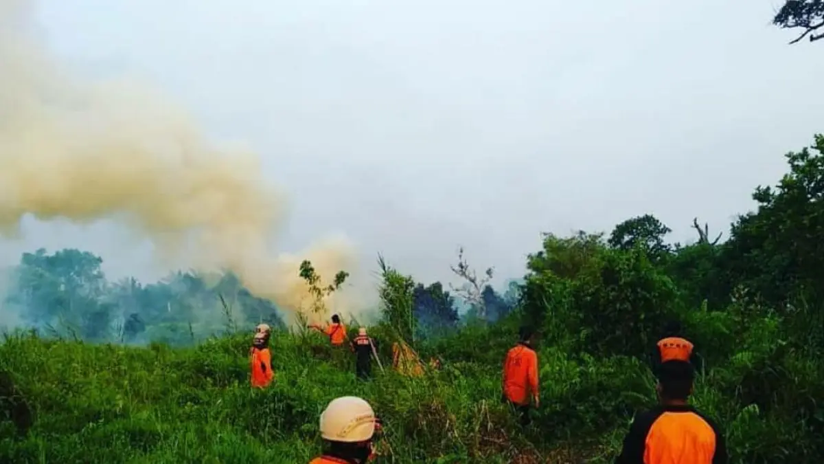 Kawasan lahan di Basirih Selatan yang menjadi salah satu titik rawan kebakaran disiapkan sebagai lokasi Posko Siaga Karhutla untuk mempercepat penanganan saat musim kemarau. (Foto: Hanafi untuk Radar Banjarmasin)