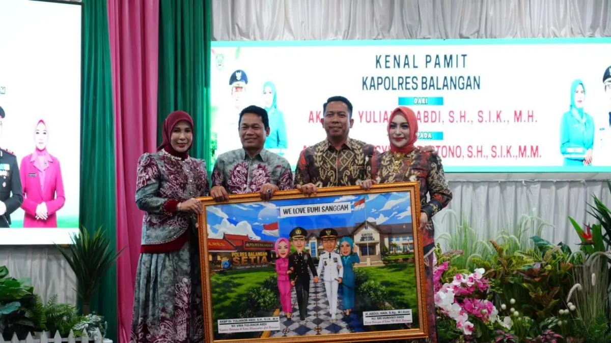 APRESIASI SINERGI: Abdul Hadi saat menghadiri acara kenal pamit Kapolres Balangan di Aula Benteng Tundakan, Kantor Bupati Balangan, Jumat (17/7/2026) malam.