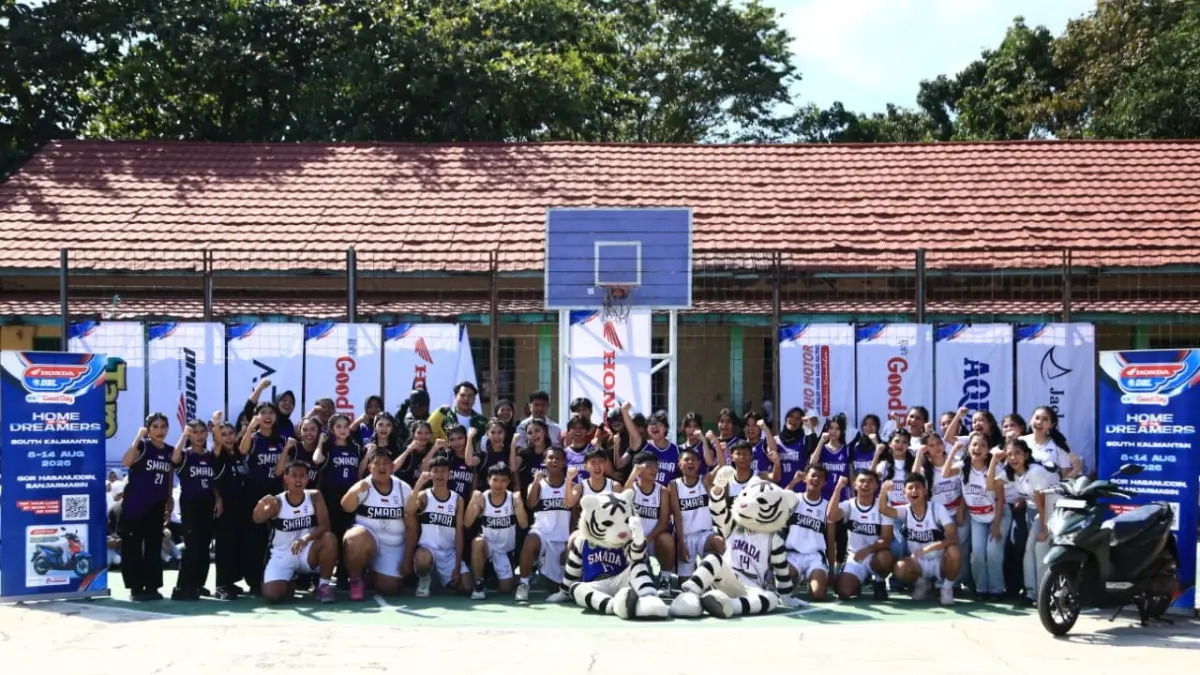 SMADA: Suasana roadshow di hari dan sekolah pertama Honda DBL with Kopi Good Day 2026 South Kalimantan saat menyambangi SMAN 2 Banjarbaru pada Rabu (22/7/2026) pagi. (Foto: M Idris Jian Sidik)