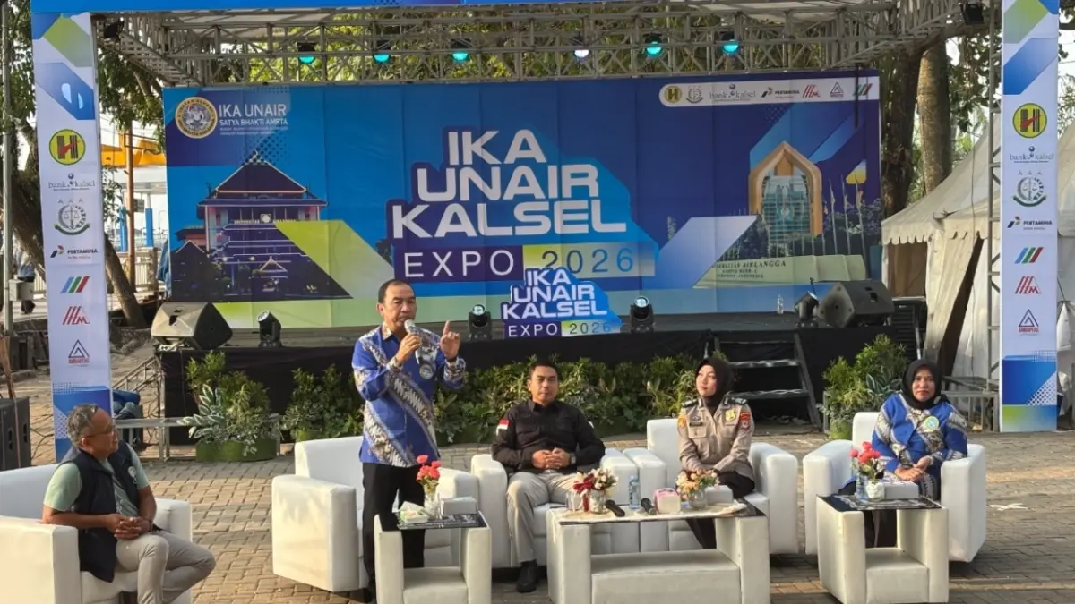 Talkshow Perlindungan Hukum, Perundungan dan Kekerasan Seksual Pada Anak" IKA Unair Kalsel Great Expo 2026 yang digelar di Siring Menara Pandang, Jalan Kapten Piere Tendean, Jumat (24/7/2026) petang.