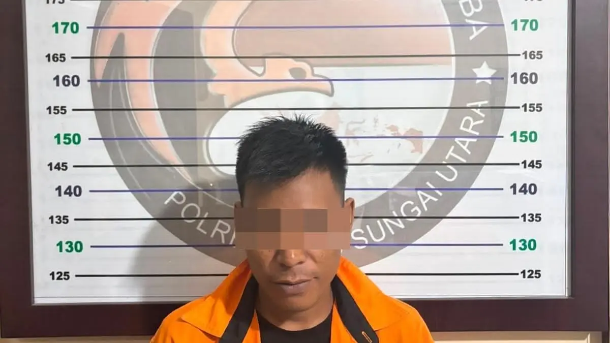 NARKOTIKA: T, warga Desa Nelayan, Kecamatan Sungai Tabukan, Kabupaten HSU ditangkap Polisi pada Rabu (22/7/2026) atas kepemilikan sabu. (Foto: Polres HSU)&nbsp;