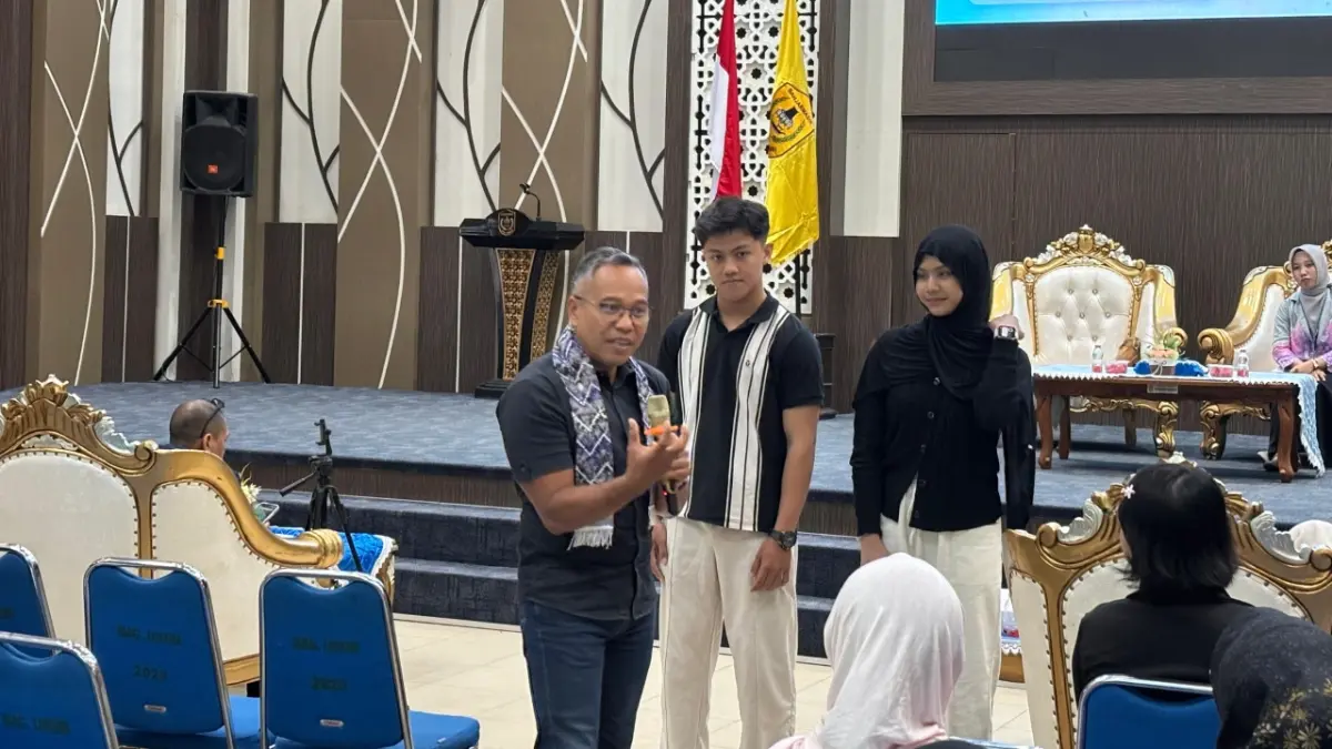 Seminar public speaking yang digelar BEM STIMIBanjarmasin di Aula Kayuh Baimbai, Sabtu (25/7/2026) pagi. Berani bicara tanpa takut salah menjadi fokus pembahasan oleh narasumber. (Foto: Zulvan Rahmatan/Radar Banjarmasin)