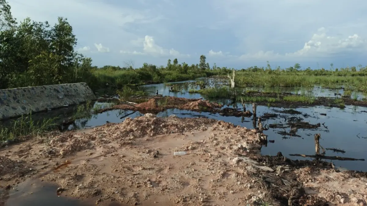 TETAP DILANJUTKAN: Kondisi lokasi pembangunan RS Tipe D di Kecamatan Gambut yang akan tetap dilanjutkan melalui skema kontrak tahun jamak (multiyears). | Foto: FADLAN ZAKIRI/RADAR BANJARMASIN