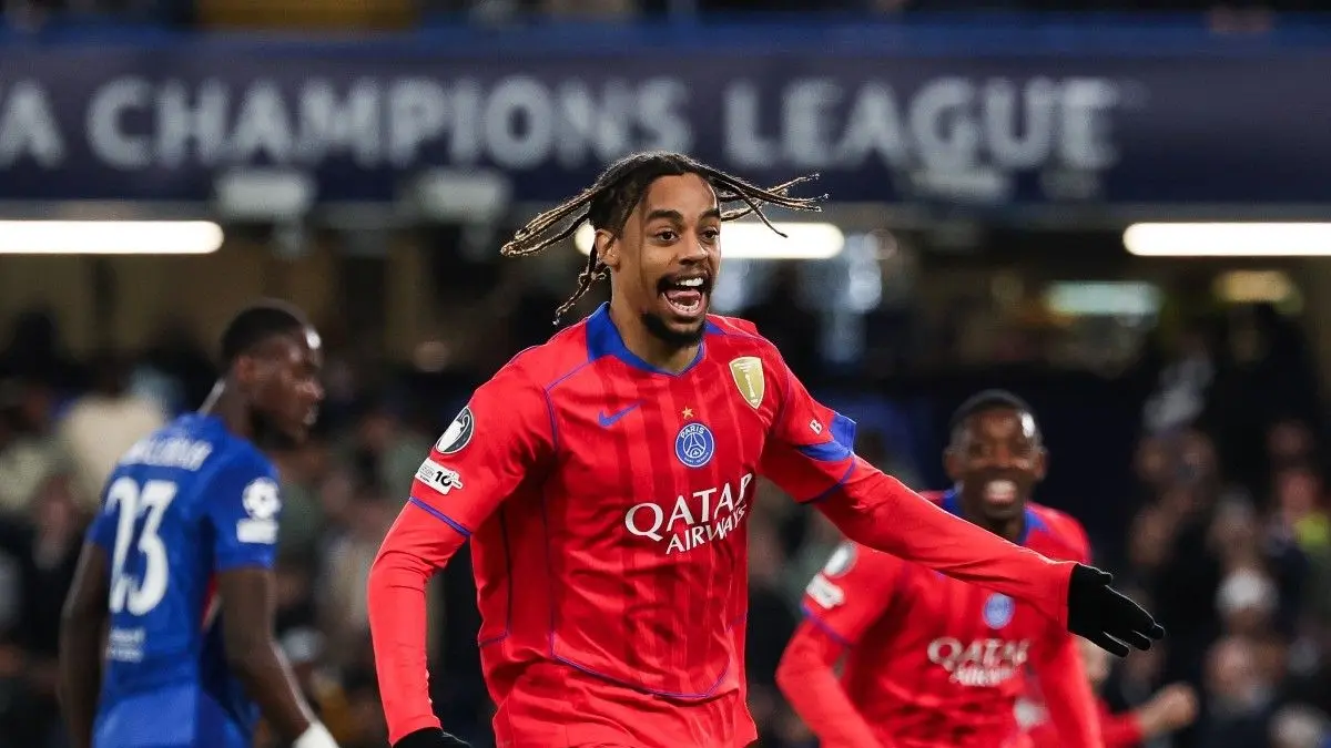 INTENSIF: Liverpool dikabarkan terus mengintensifkan upaya untuk memboyong winger Paris Saint-Germain, Bradley Barcola, pada bursa transfer musim panas 2026.
(AFP/FRANCK FIFE)