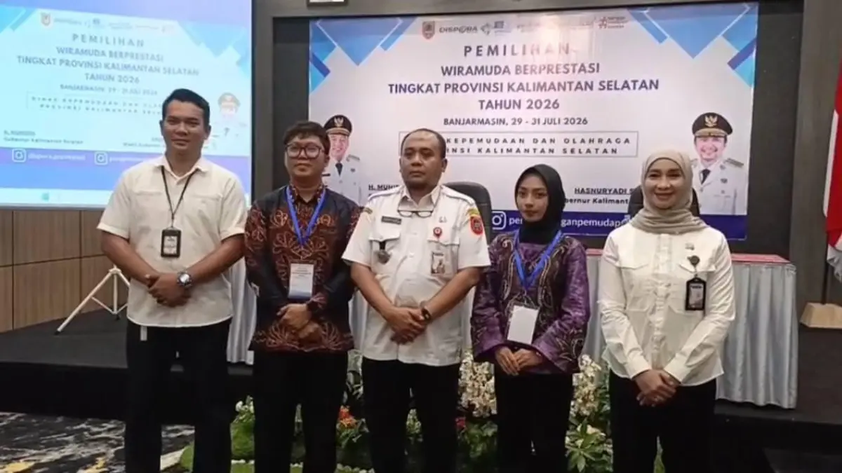 Kepala Dispora Kalimantan Selatan, Pebriadin Hapiz, saat membuka Pemilihan Wirausaha Muda Berprestasi Tingkat Provinsi Kalimantan Selatan Tahun 2026 di Banjarmasin, Rabu (29/7/2026). (M Idris Jian Sidik)