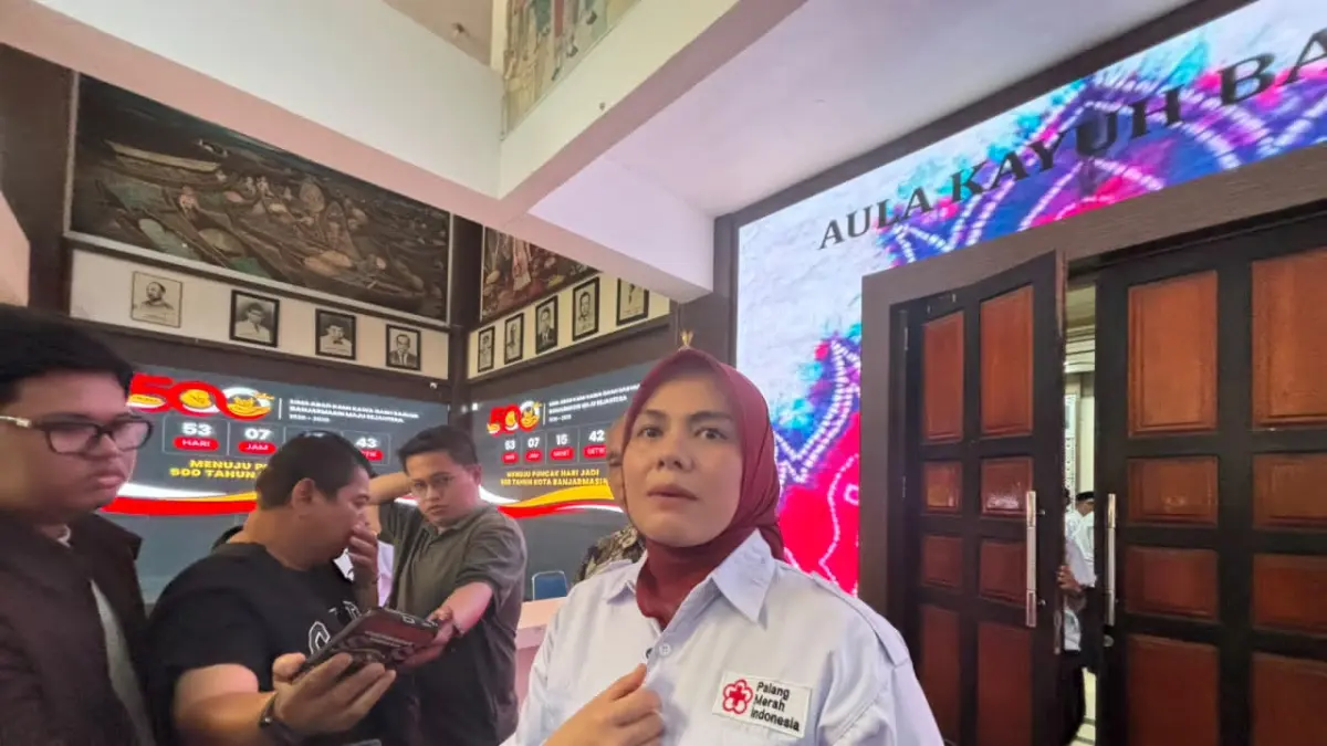 WAWANCARA: Hj Ananda terpilih sebagai Ketua PMI Kota Banjarmasin melalui Musyawarah Kota yang digelar di Aula Kayuh Baimbai, Sabtu (1/8/2026).(Foto:Zulvan Rahmatan/Radar Banjarmasin)