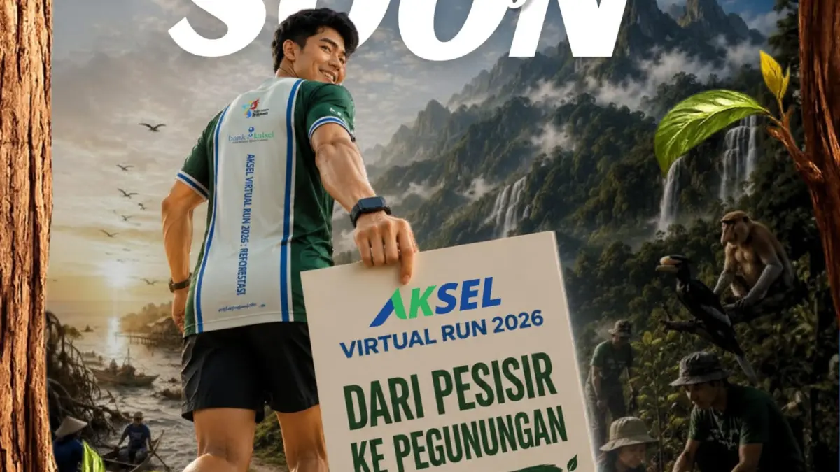 AJAK: Ribuan pelari kembali diajak untuk berkontribusi menjaga lingkungan lewat AKSEL Virtual Run Bank Kalsel.