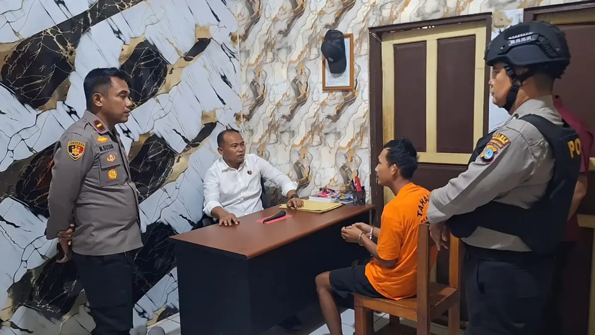 DIAMANKAN:  Pria berinisial MS (30) diamankan di Polsek Cempaka, Kota Banjarbaru (Humas Polres Banjarbaru untuk Radar Banjarmasin) 