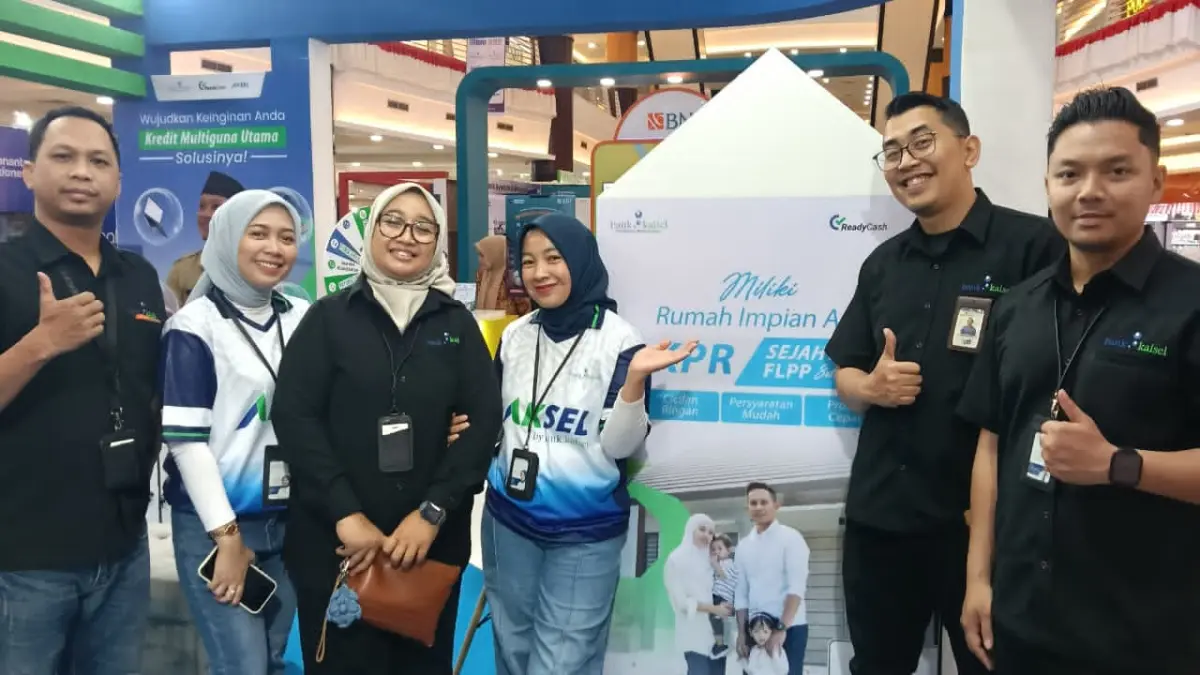 PROMO: Booth Bank Kalsel menawarkan banyak promo selama pelaksanaan REI Expo 2026 di Duta Mall Banjarmasin.(Foto: Raudah Anisya/Radar Banjarmasin)&nbsp;