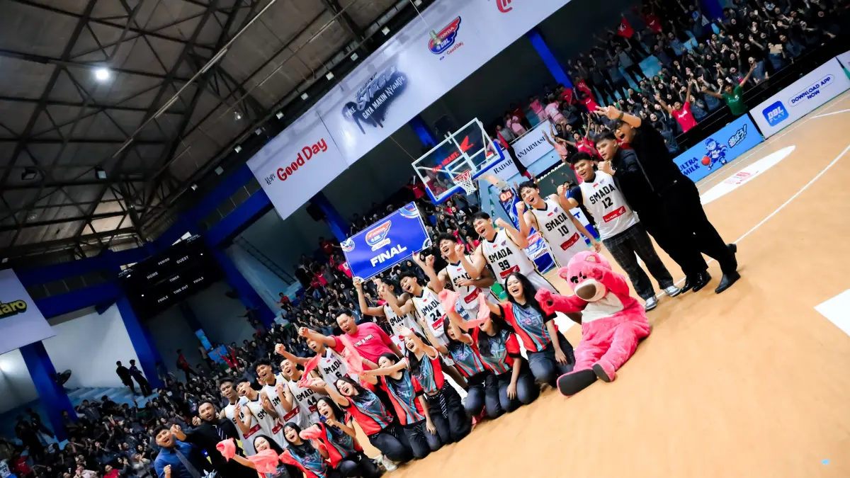 SMAN 2 Banjarmasin putra akhirnya kembali menginjakan kakinya di Final Party DBL Banjarmasi setelah mengandaskan perlawanan SMA IT Ukhuwah Banjarmasin, 55-51 di GOR Hasanuddin HM, Banjarmasin, Rabu (12/8/2026). (M Idris Jian Sidik)