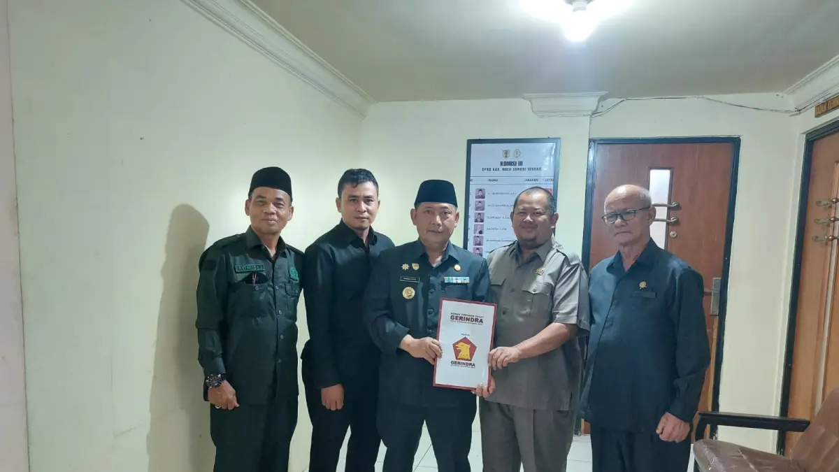 KONSOLIDASI: Para pengurus tinggi Partai Gerindra HST siapkan kolaborasi untuk Pemilu 2029. (Foto: Jamaluddin/Radar Banjarmasin).