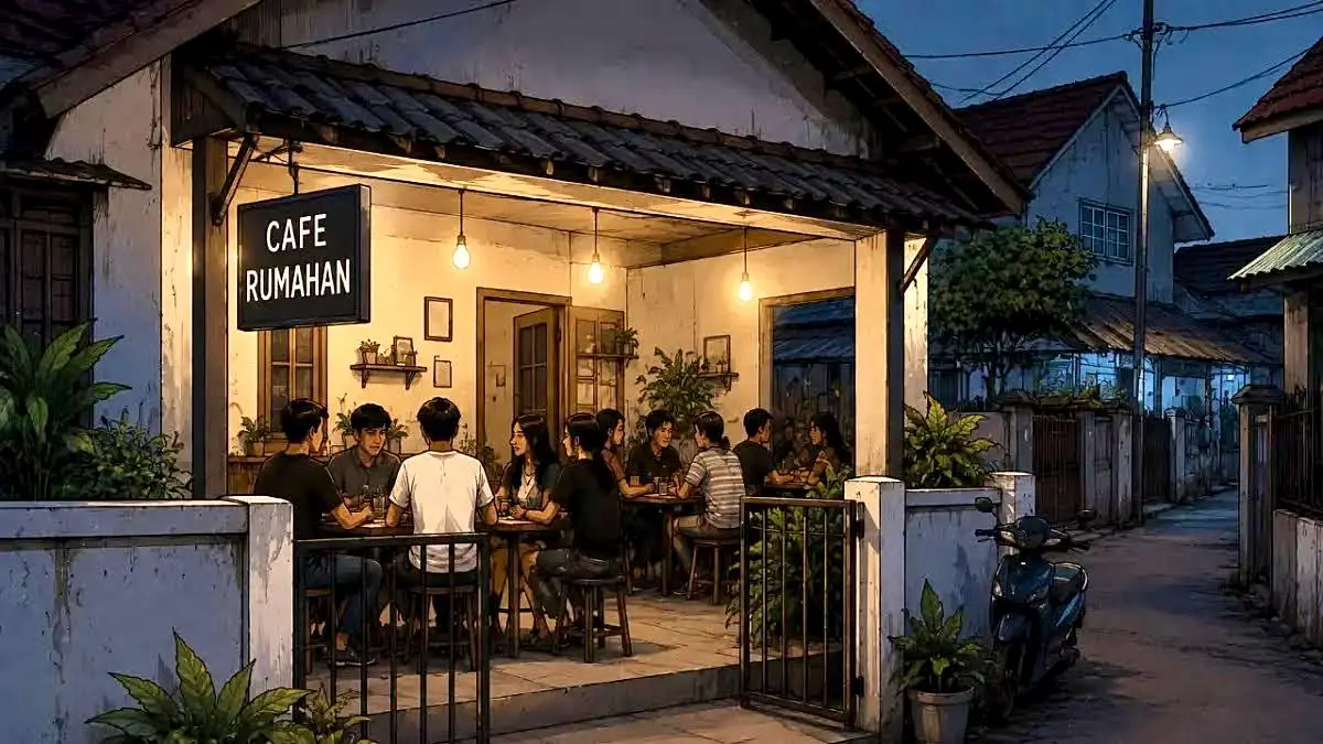 ILUSTRASI: Pemko Banjarmasin membidik pajak dari rumah warga yang dialihfungsikan menjadi cafe.(Dibuat oleh AI Dokumen Radar Banjarmasin)