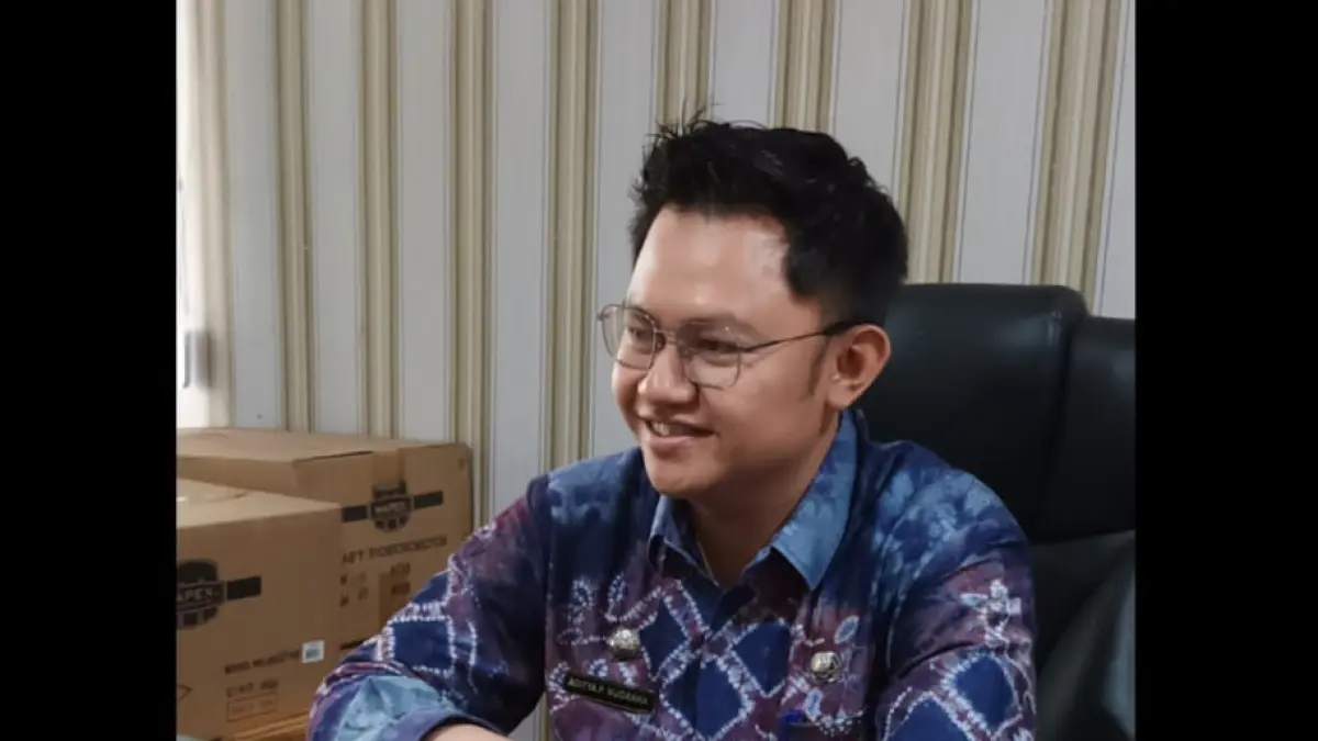 E-VOTTING: Kepala DPMD Tabalong, Aditya Pula Nugraha menyampaikan program e-votting pada Pilkades 2027. (Foto: Ibnu Dwi Wahyudi/Radar Banjarmasin)