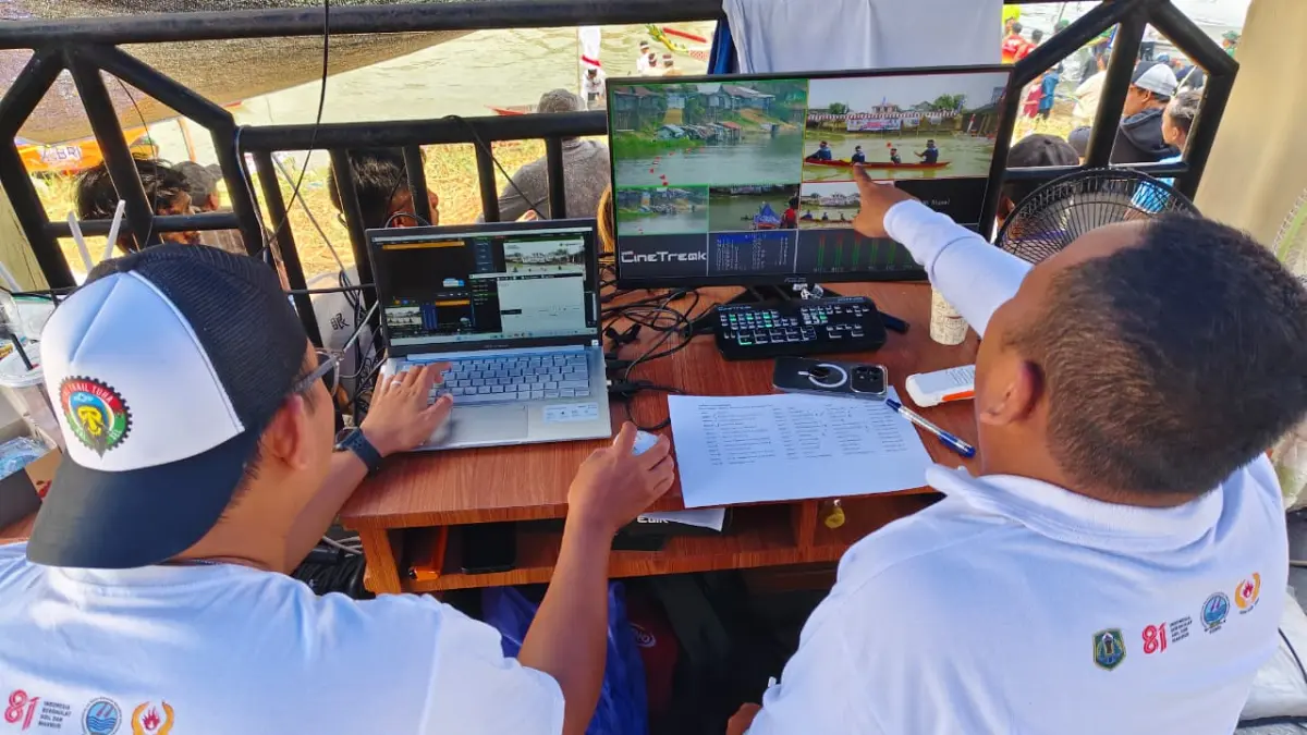 INOVASI: Diskominfosandi HSU menyiagakan kamera beresolusi tinggi dan video mixer untuk mendukung kegiatan Porprov Kalsel 2029 di HSU.(Foto: Pemkab HSU)&nbsp;