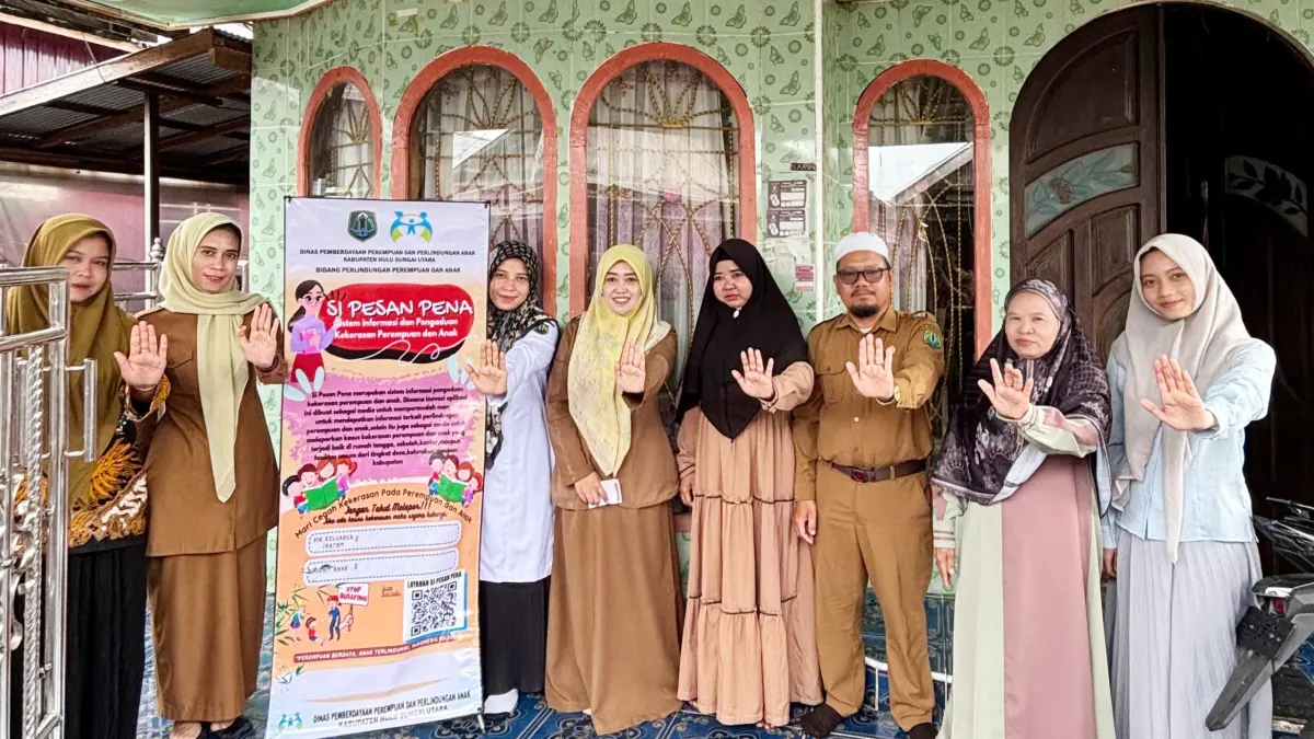 SOSIALISASI:Inovasi SI PESAN PENA 2.0 milik DP3A HSU dikembangkan untuk mempermudah pelaporan dan deteksi dini kekerasan terhadap perempuan dan anak. (Foto: Pemkab HSU)