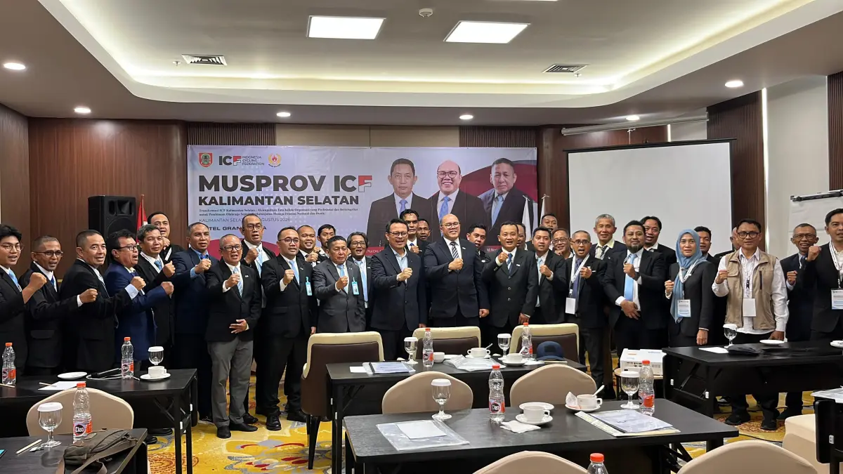 H. Subhan Nor Yaumil usai resmi terpilih sebagai Ketua Indonesia Cycling Federation (ICF) Kalimantan Selatan periode 2026–2030 dalam Musyawarah Olahraga Provinsi ICF Kalsel di Banjarbaru, Kamis (26/8/2026). (M Idris Jian Sidik)