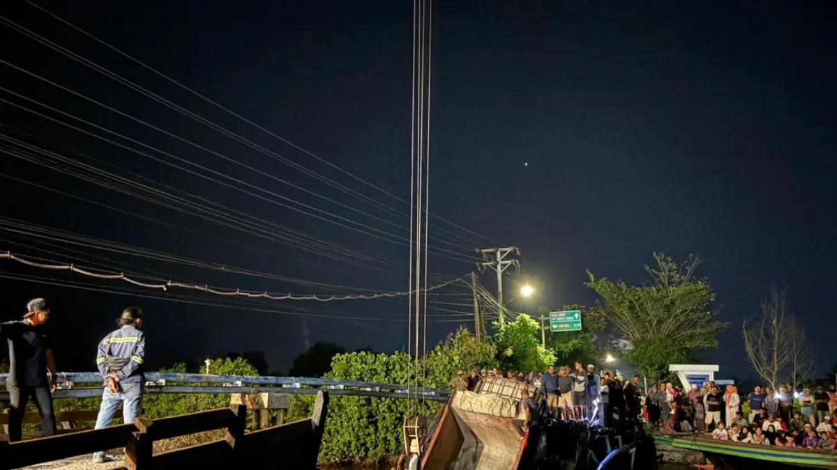 Jembatan Saka Harang di Jalan Tembus Mantuil, Banjarmasin Selatan yang sempat ambruk beberapa waktu lalu. (Zulvan Rahmatan/Radar Banjarmasin)
