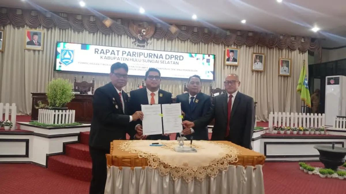 DISAHKAN: DPRD HSS dan Pemkab HSS sahkan Perda APBD Perubahan Tahun 2026.(Foto: M Padil Ihsan/Radar Banjarmasin)&nbsp;