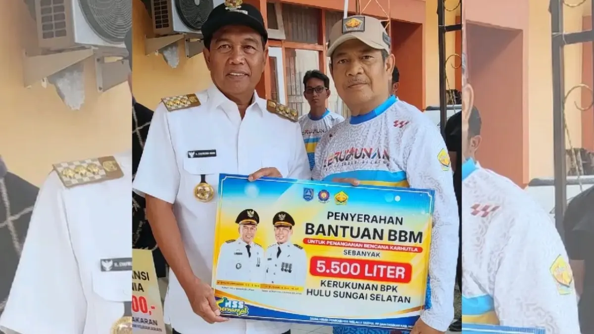 Kerukunan BPK HSS dapat bantuan 5.500 liter BBM yang diserahkan Bupati HSS H Syafrudin Noor. (Foto: Kominfo HSS)&nbsp;