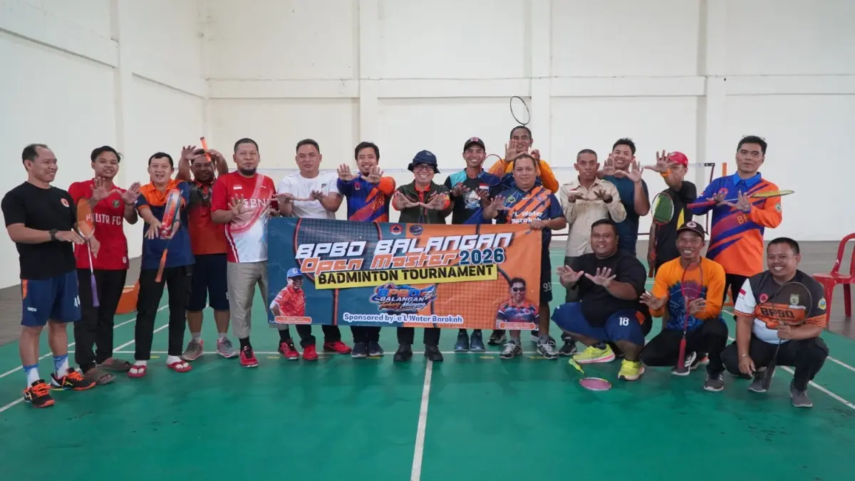 TURNAMEN : Badan Penanggulangan Bencana Daerah (BPBD) Kabupaten Balangan menggelar BPBD Balangan Open Master 2026 Badminton Tournament.