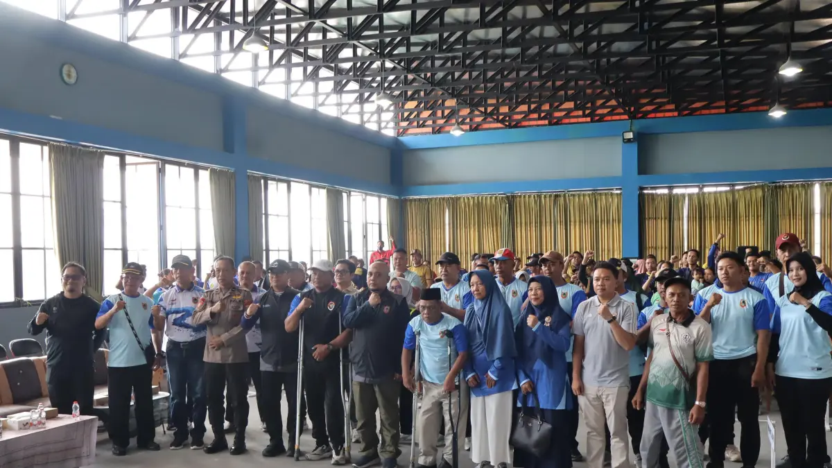 KEJURPROV: Suasana pembukaan Kejurprov NPCI Kalimantan Selatan cabang olahraga para atletik dan para panahan di Kantor Sekretariat NPCI Kalsel, Banjarbaru. (M Idris Jian Sidik)