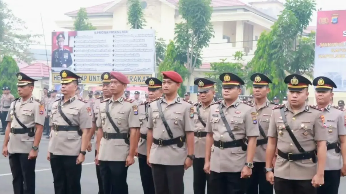 Upacara sertijab sejumlah pejabat di lingkungan Polres HSU, Senin (7/9/2026). (Foto: Istimewa)
