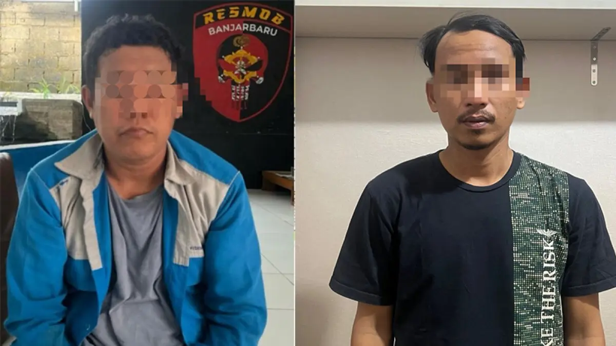 DITANGKAP: Dua pelaku HF dan Z dibekuk Polres Banjarbaru karena curi tembaga.