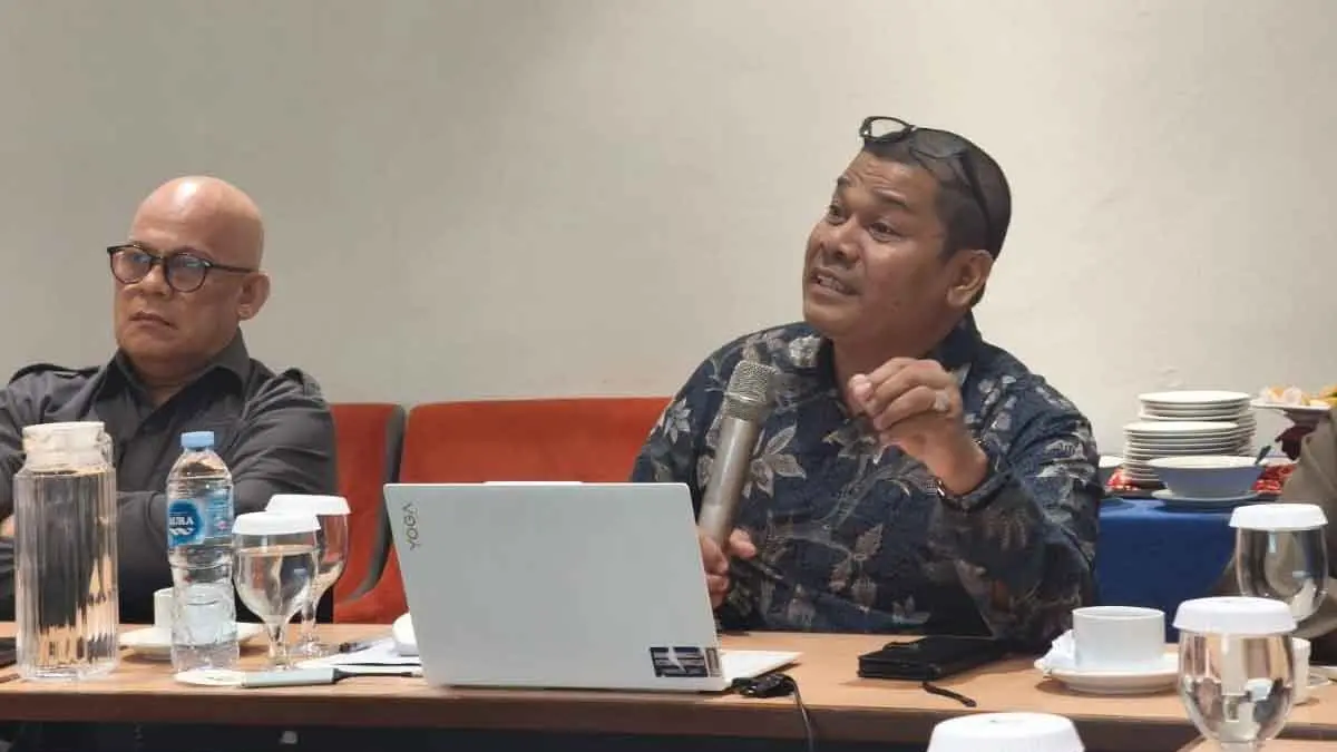 Taufik Arbain pada saat  pembahasan mengenai fokus, ruang lingkup, dan sasaran implementasi Pembinaan Ideologi Pancasila (PIP) terhadap Peta Jalan PIP di Banjarmasin