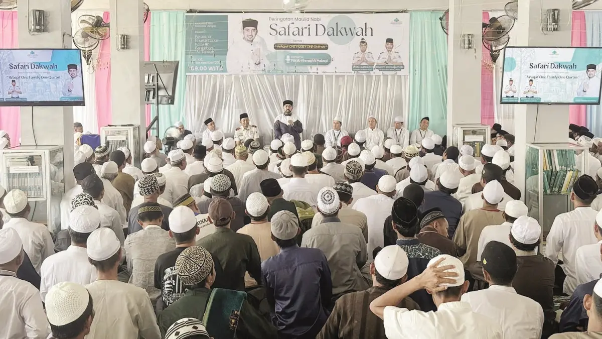 SAFARI DAKWAH: Ratusan warga binaan di Lapas Banjarbaru saat mengikuti safari dakwah.