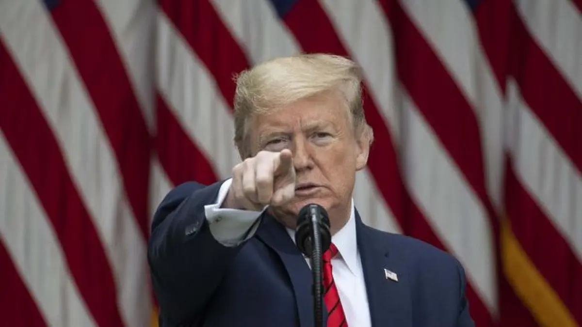 MURKA: Presiden Amerika Serikat Donald Trumpt marah saat ditanya wartawan tentang pemimpin Korea Utara, Kim Jong Un. (Foto: CNBC Indonesia)
