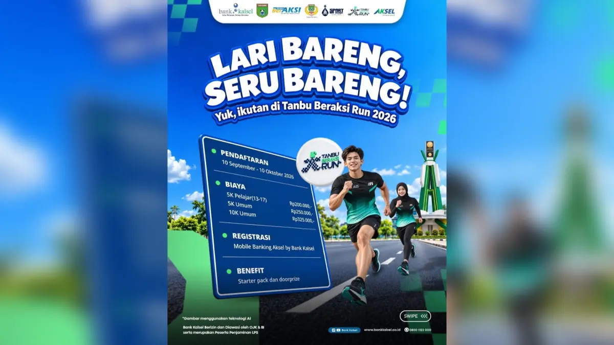 DUKUNG: Bank Kalsel turut mendukung pelaksanaan Tanbu Beraksi Run 2026.