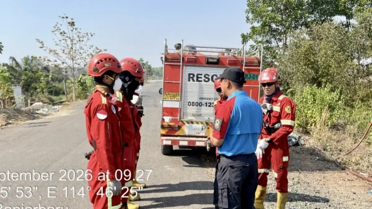 KOORDINASI: Tim ERT Arutmin berkoordinasi dengan Pemerintah Provinsi Kalsel dalam penanganan karhutla.
