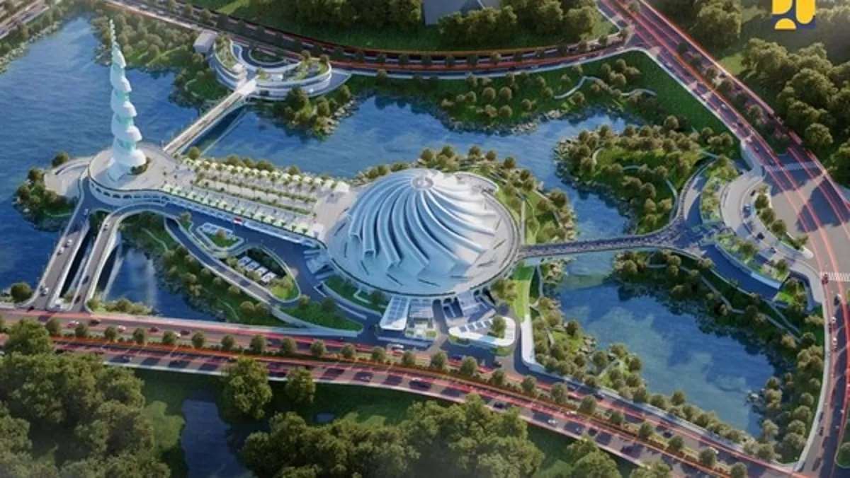 ILUSTRASI:Desain Masjid Negara di IKN Nusantara yang terletak di Kecamatan Sepaku, PPU.(FOTO:ISTIMEWA)