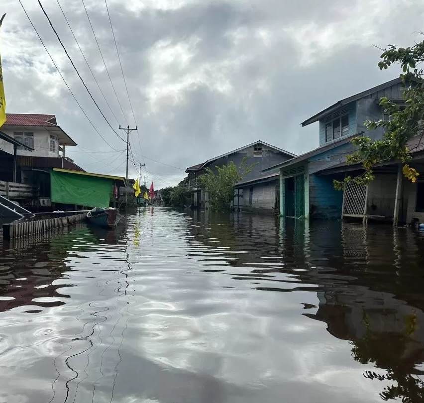 ilustrasi banjir di Kalbar