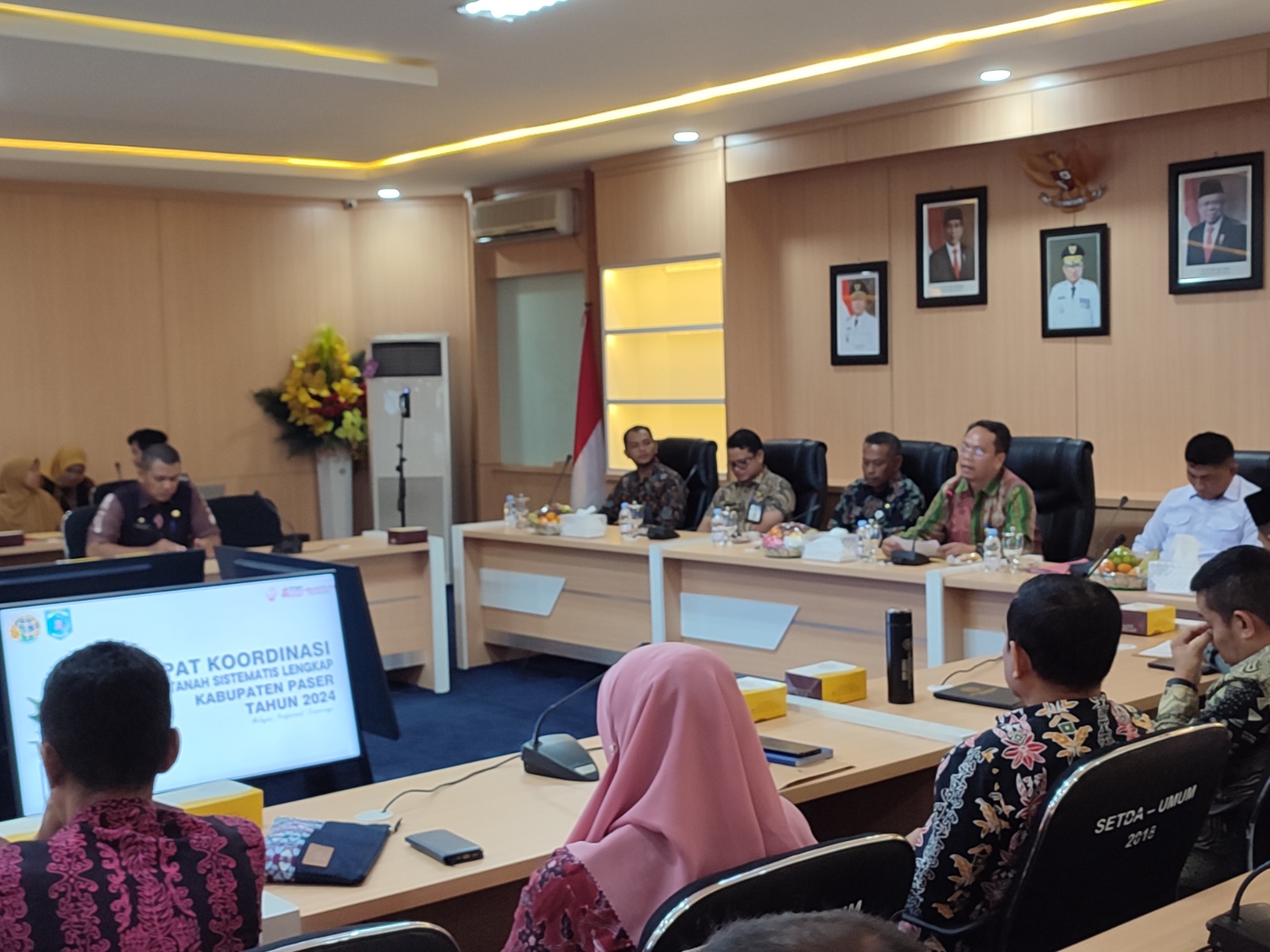 PETAKAN ATURAN: Kantor Pertanahan Kabupaten Paser menggelar rapat dengan Pemkab Paser untuk memulai program PTSL&nbsp; 2024, Kamis (25/1).