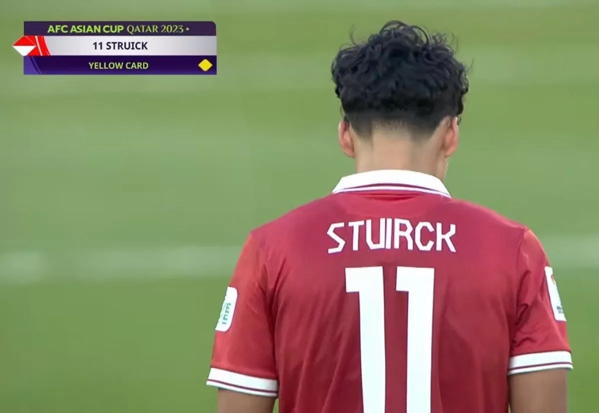 Nama Rafael Struick menjadi sorotan di babak kedua, karena nama pada jersey yang ia pakai namanya salah tulis. (Istimewa)