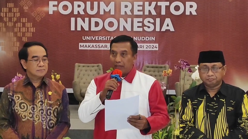 DEKLARASI: Dalam deklarasi Pemilu Damai, Forum Rektor Indonesia mengajak segenap komponen bangsa untuk menyukseskan Pemilu 2024 yang aman dan damai.