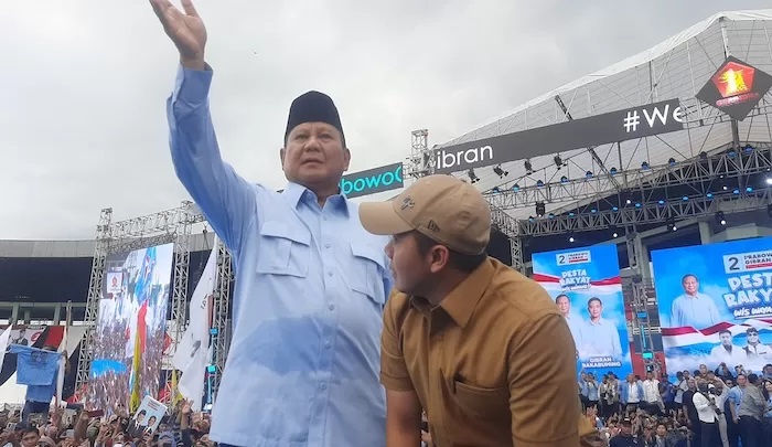 Capres Nomor Urut 2 Prabowo Subianto merasa mendapat dukungan Gus Dur dari langit.