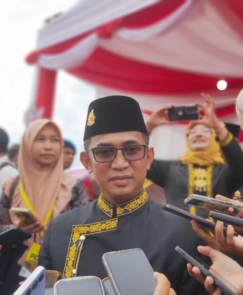 Walikota Balikpapan Rahmad usai menghadiri upacara HUT (Hari Ulang Tahun) Kota Balikpapan ke-127 Kota Balikpapan di halaman BSCC Dome, Sabtu (10/2/2024).