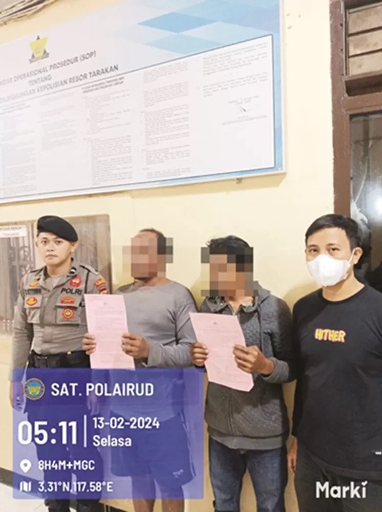 DIAMANKAN: Pelaku curas yang berhasil diamankan Satpolair Polres Tarakan. FOTO: SATPOLAIR POLRES TARAKAN