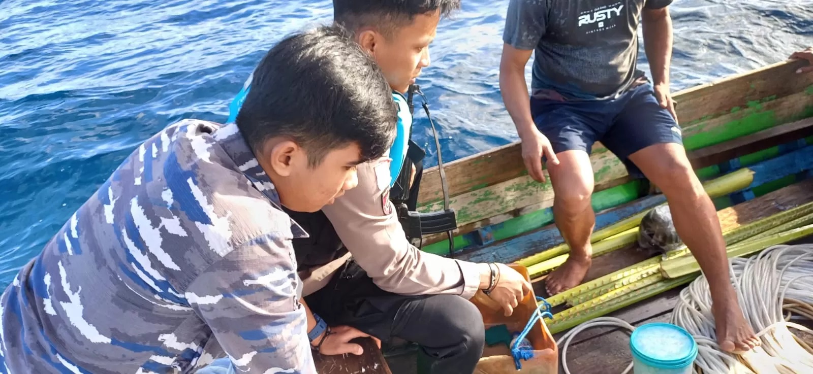 DIAMANKAN: Tim gabungan mengungkap perkara pengeboman ikan di Kabupaten Berau. FOTO: DOK LANTAMAL XIII TARAKAN