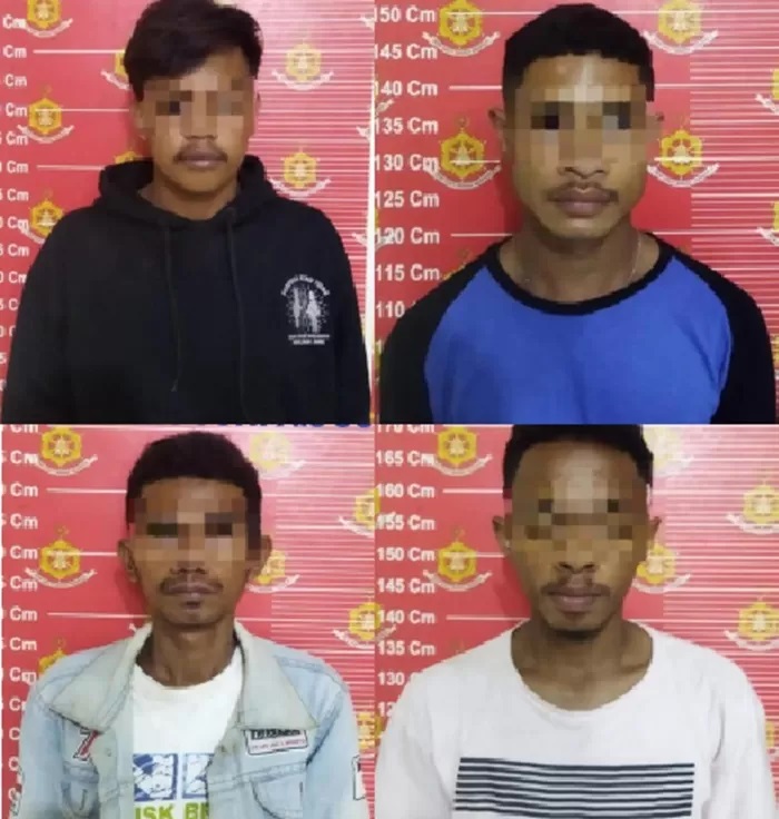 Empat pelaku yang diamankan.