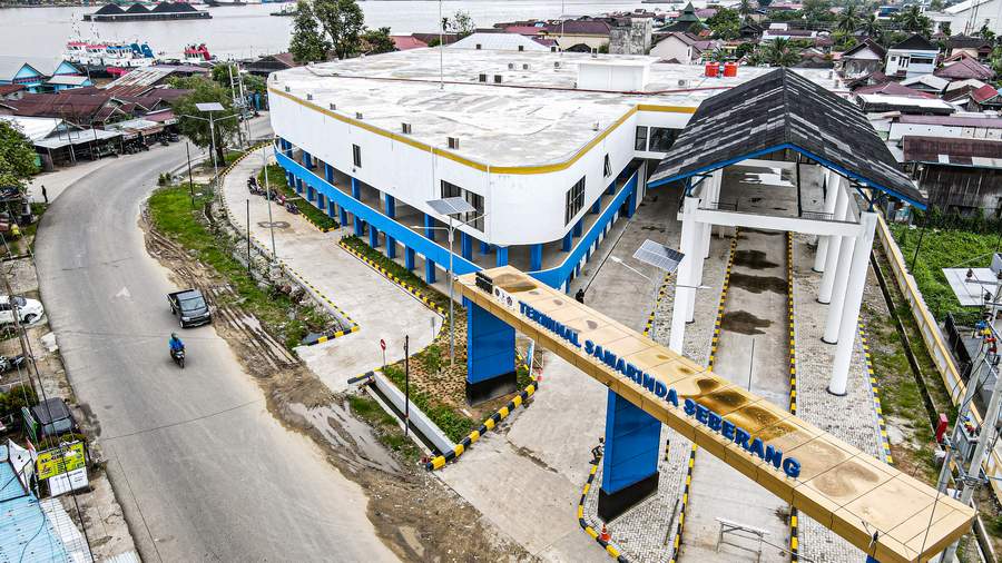 BAKAL DIRESMIKAN: Terminal Samarinda Seberang di Jalan Bung Tomo, Kelurahan Baqa, diresmikan Presiden RI Joko Widodo.
