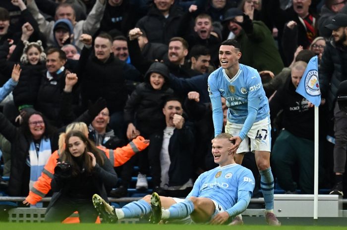 Haaland dan Phil Foden cetak gol.