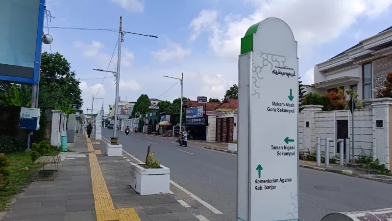 Kondisi penataan kawasan Sekumpul Segmen 1 yang telah rampung pada 2022 lalu. Minggu (17/3) (Foto: Sheilla Farazella/Radar Banjarmasin)