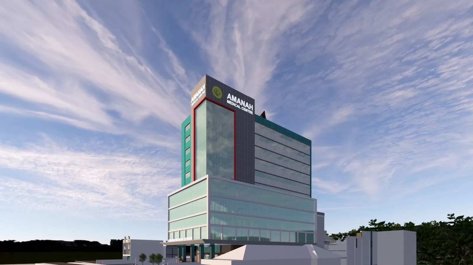 MEGAH: Gedung RS AMC Banjarmasin bakal menjadi gedung paling tinggi di Banjarmasin, bahkan di Pulau Kalimantan.(foto: RS AMC untuk Radar Banjarmasin)