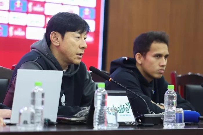 OPTIMISTIS: Shin Tae-yong menjelaskan bahwa dirinya bersama Timnas Indonesia datang untuk meraih kemenangan. (PSSI)
